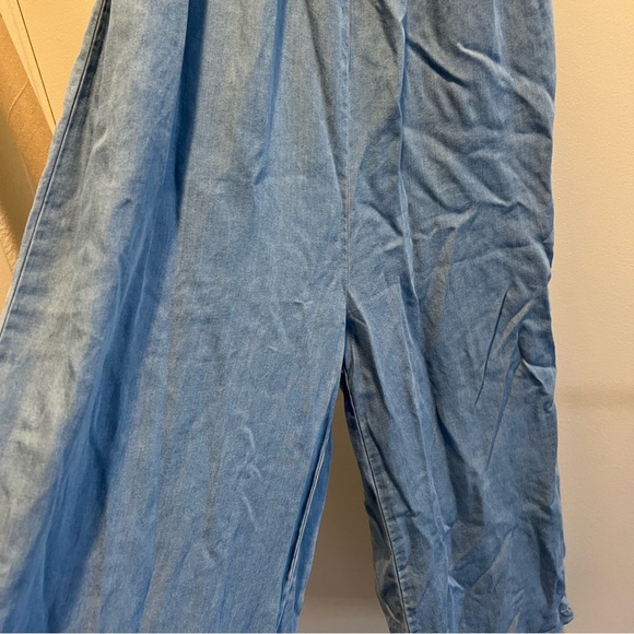 Love Tree Women's Juniors Smocked Culotte Chambray Jumpsuit - Picture 8 of 9